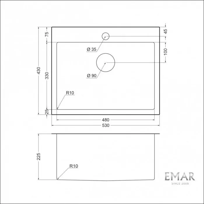 Кухонная мойка Emar Best EMB-115 PVD Nano Golden золото