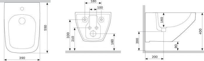 Биде подвесное AM.PM Inspire 2.0 C50A3411WH