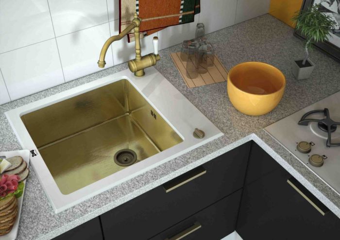 Смеситель для кухни Zorg Steel Hammer SH 815 BRONZE, бронза