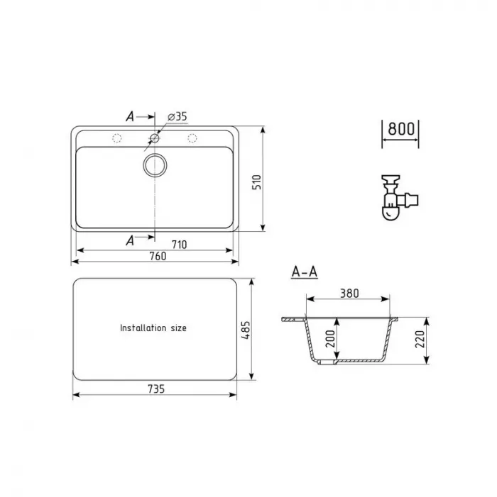 Кухонная мойка Ulgran U-600 U-600-345 коричневый