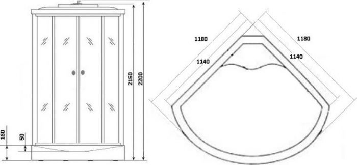 Душевая кабина Niagara Standart+ 30120154 NG- 3012-01 120х120х220 стекло мозаика