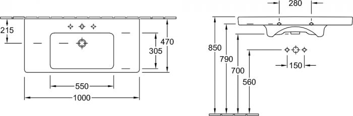 Мебельная раковина Villeroy & Boch Subway 2.0 7175 A0R1 alpin CeramicPlus
