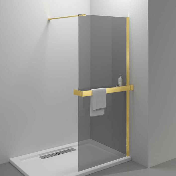 Душевая перегородка Vincea Walk-In HR VSW-4HR800CGG 80 см, брашированное золото, стекло тонированное