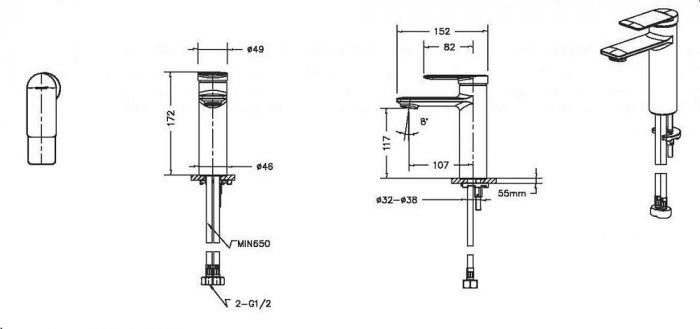 Смеситель для душа Paini Grazia 21PZ511 черный