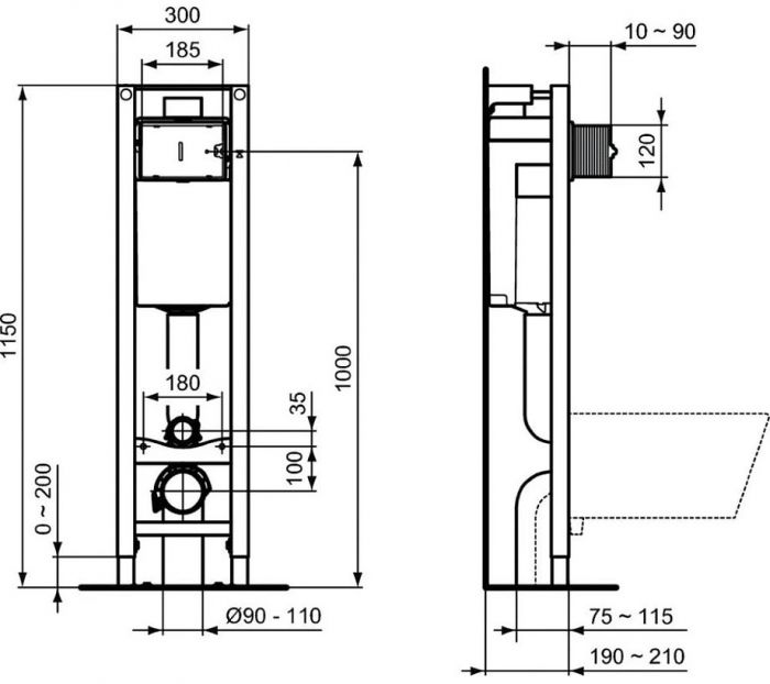 Система инсталляции для унитазов Ideal Standard Prosys Eco Frame M E233267