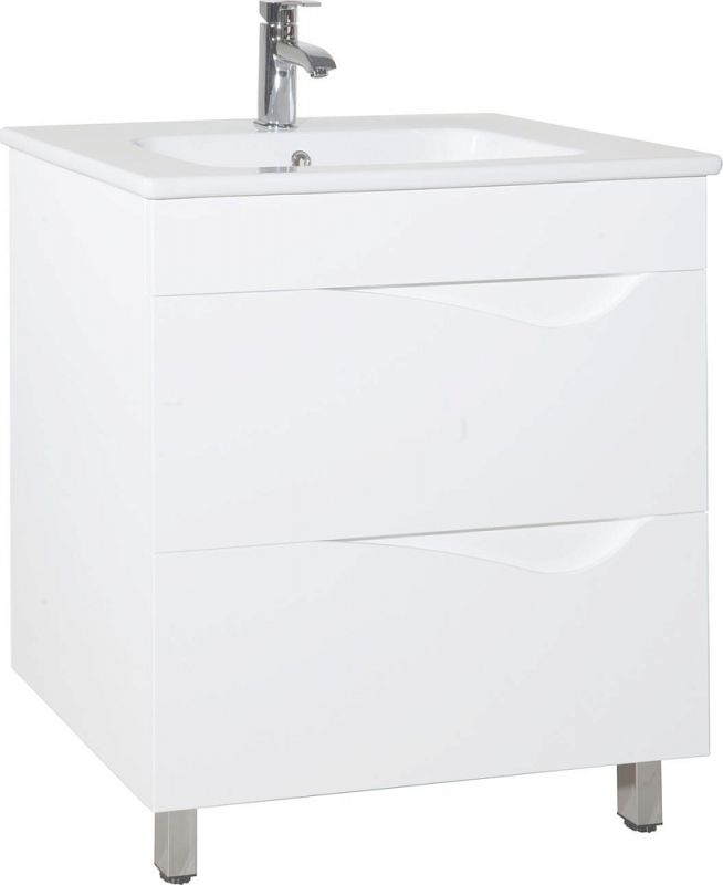 Тумба с раковиной Bellezza Эйфория 60 белая 2 ящика