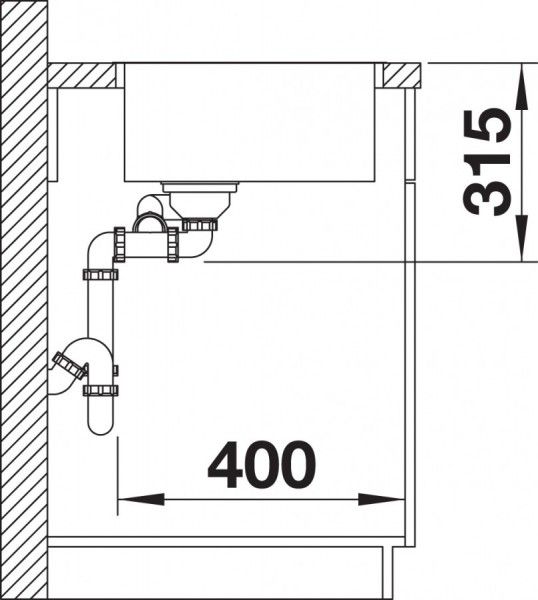 Кухонная мойка Blanco Andano 340/180-IF 522975 чаша слева