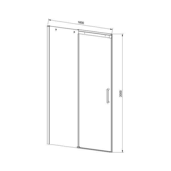 Душевая дверь Vincea Dice VDS-4D160CL 160x200 см, хром, стекло прозрачное