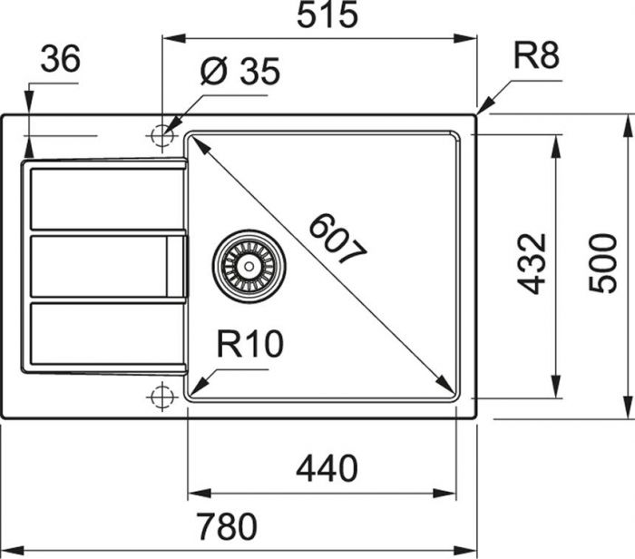 Кухонная мойка 78 см Franke Sirius S2D 611-78 XL 143.0618.384, белый