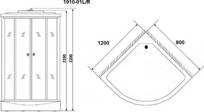 Душевая кабина Niagara Standart+ 19100134R 120х80х220 стекло тонированное