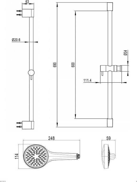 Душевой гарнитур Villeroy & Boch Embrace TVS1086000161 хром