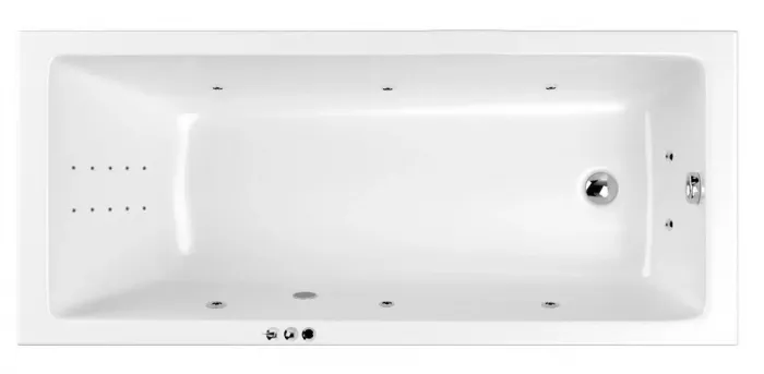 Акриловая ванна Whitecross Wave 160х80 0101.160080.100.SMARTNANO.CR хром, белый