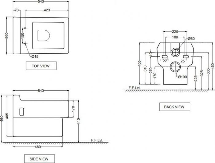 Подвесной унитаз Jaquar Fonte FNS-WHT-40951UF с крышкой-сиденьем микролифт