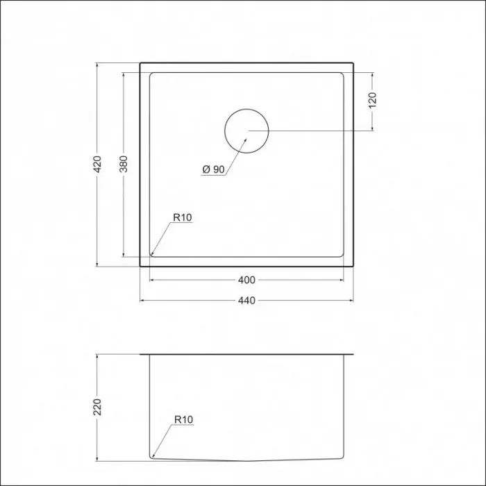 Кухонная мойка Emar EMB-131 PVD Nano Golden золото