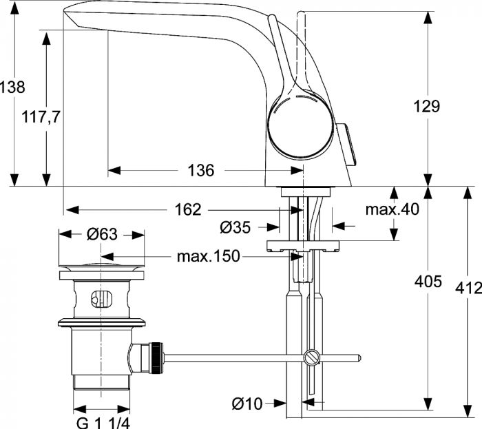 Смеситель Ideal Standard Melange A4260AA для раковины
