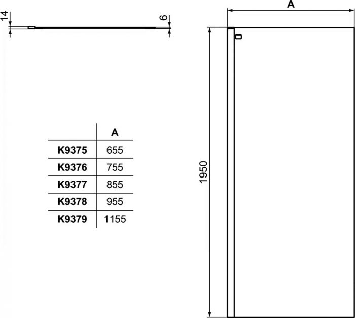Душевая перегородка 120 см Ideal Standard Connect 2 Wetroom panel K9379EO