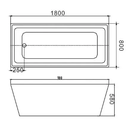 Акриловая ванна Grossman GR 180х80 GR-2021 белый