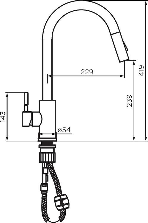 Смеситель для кухни Dorff Logic D3007533, белый матовый