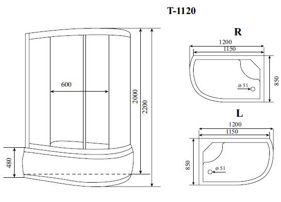Кабина душевая Timo Standart T-6620SFL