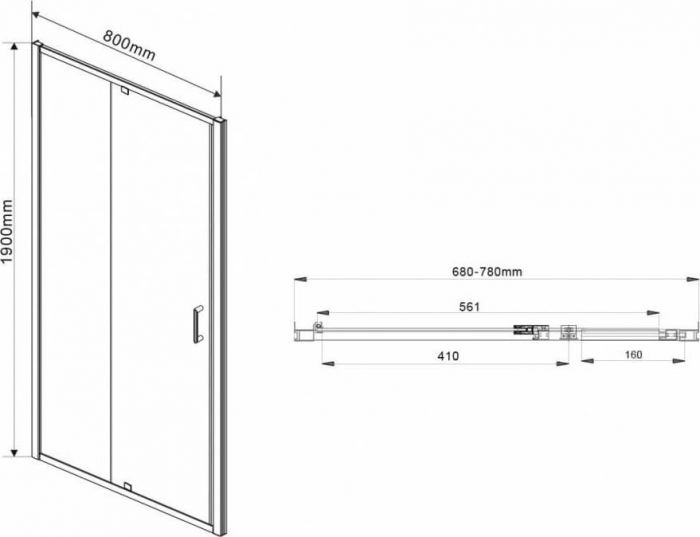 Душевая дверь Vincea Intra VDP-1I7080CL, стекло прозрачное, хром