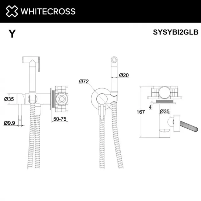 Душ гигиенический Whitecross Y brushed gold SYSYBI2GLB золото