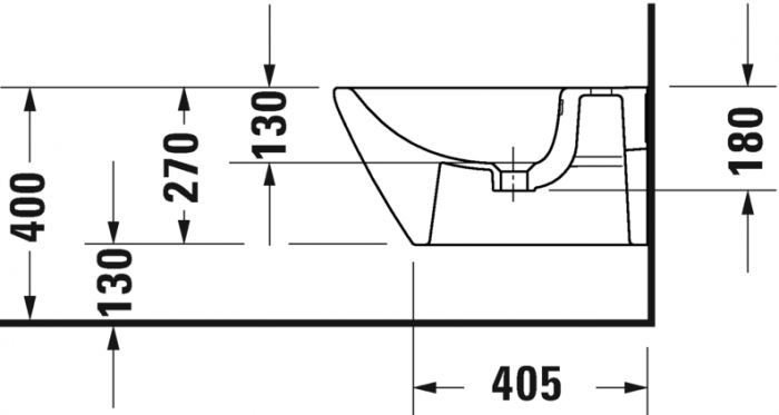 Подвесное биде Duravit D-Neo 2295150000, белый