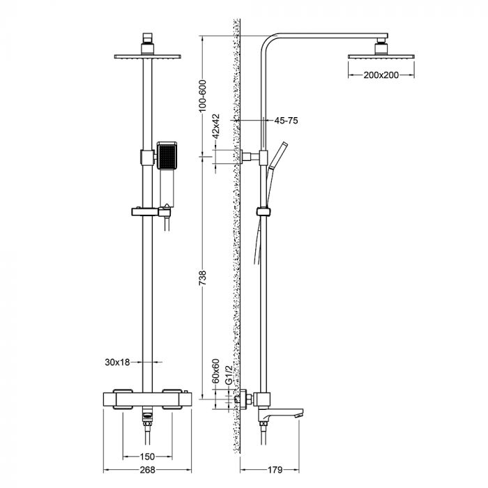 Душевая система Timo Tetra-thermo SX-0169/00 хром