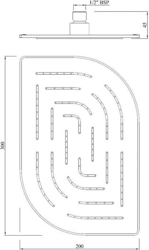Верхний душ Jaquar Maze 300x200мм OHS-CHR-85859M хром