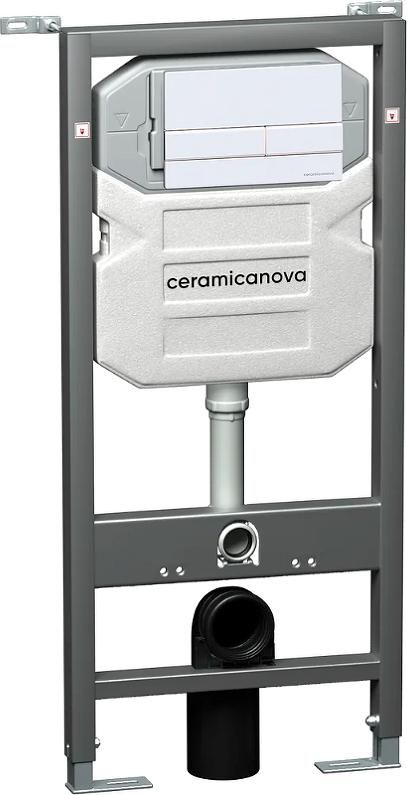 Комплект инсталляция с подвесным унитазом Ceramica Nova Metric CN3007_1002W_1000 с сиденьем микролифт и белой клавишей смыва