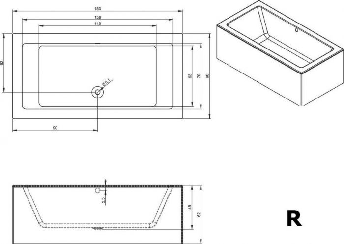 Душевая перегородка 125 см Radaway Modo II New Black 125 Frame 389125-54-56 стекло frame