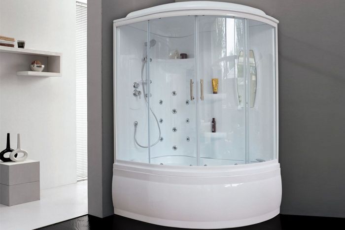 Душевая кабина 140х95 см Royal Bath ALP RB140ALP-T-L стекло прозрачное с гидромассажем