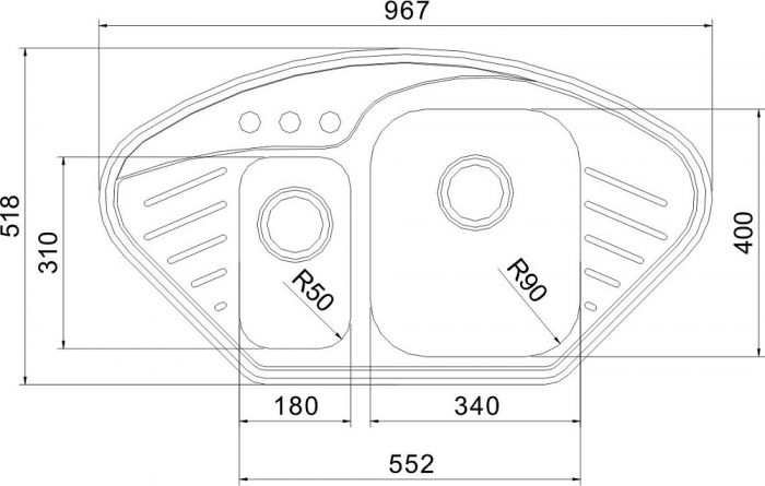 Кухонная мойка Oulin OL-310