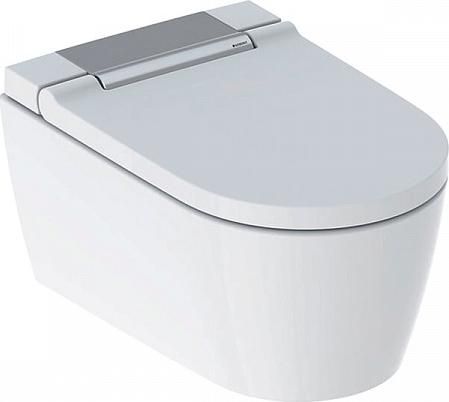 Унитаз-биде подвесной Geberit AquaClean Sela 146.224.21.1, белый, панель хром