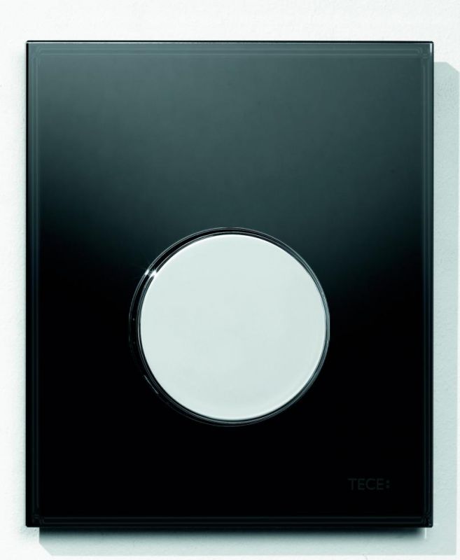 Кнопка смыва Tece Loop Urinal 9242656 чёрное стекло (кнопка хром)