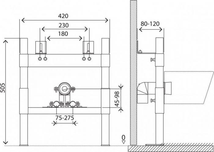 Инсталляция для биде с крепежом BelBagno BB024-BD