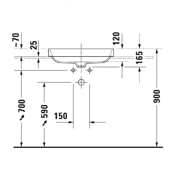 Раковина накладная Duravit Happy D.2 Plus 23596000001 белый