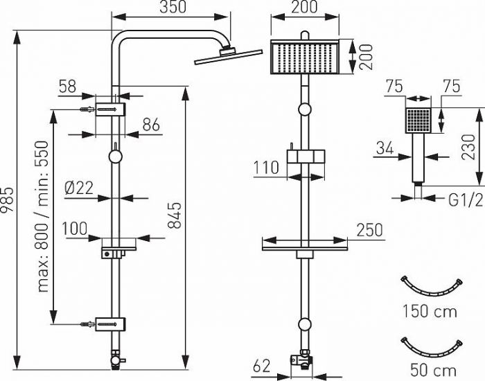 Раковина Kerasan Slim 022901 55 см, встраиваемая снизу