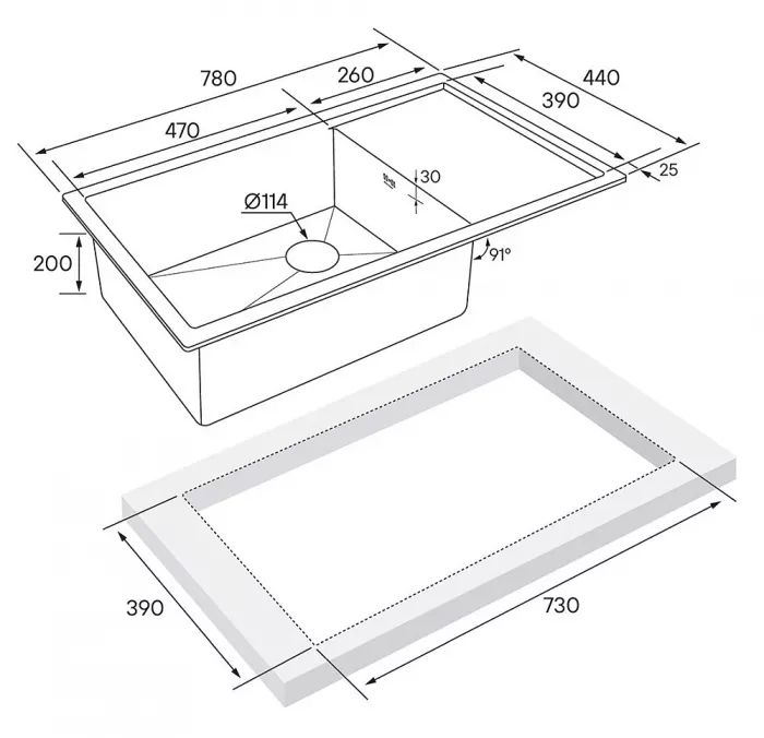 Кухонная мойка Paulmark Wing PM217844-BS серый
