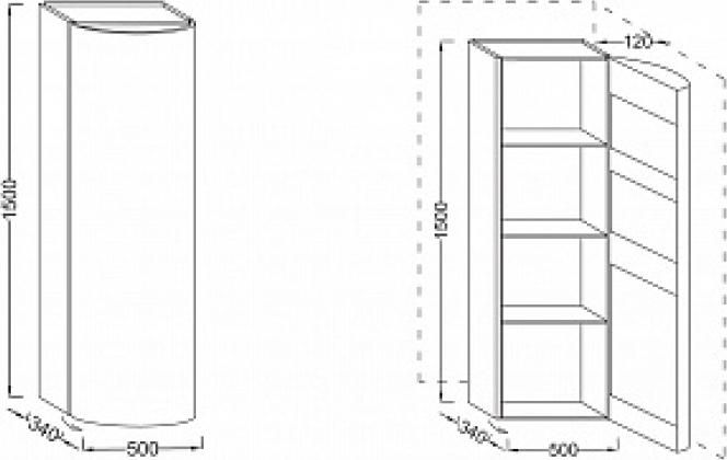 Подвесной шкаф-пенал 50х150 L Jacob Delafon Presquile EB1115G-V13 палисандр шпон