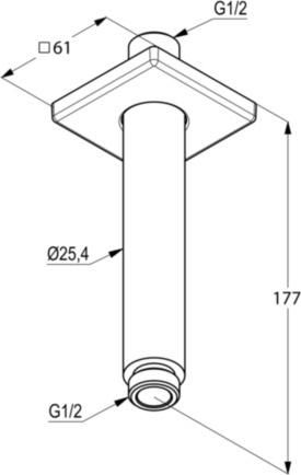 Кронштейн для верхнего душа Kludi A-QA 6653505-00, хром