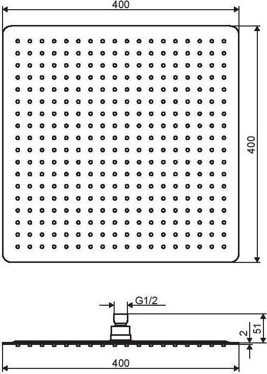 Верхний душ Excellent SLIM 40x40см AREX.3042CR